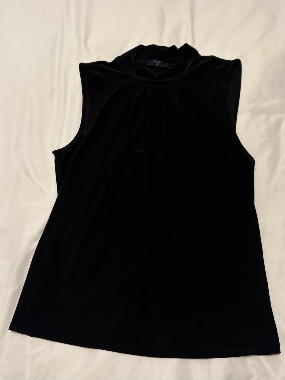 Tahari Black Sleeveless Mock-Neck Tank